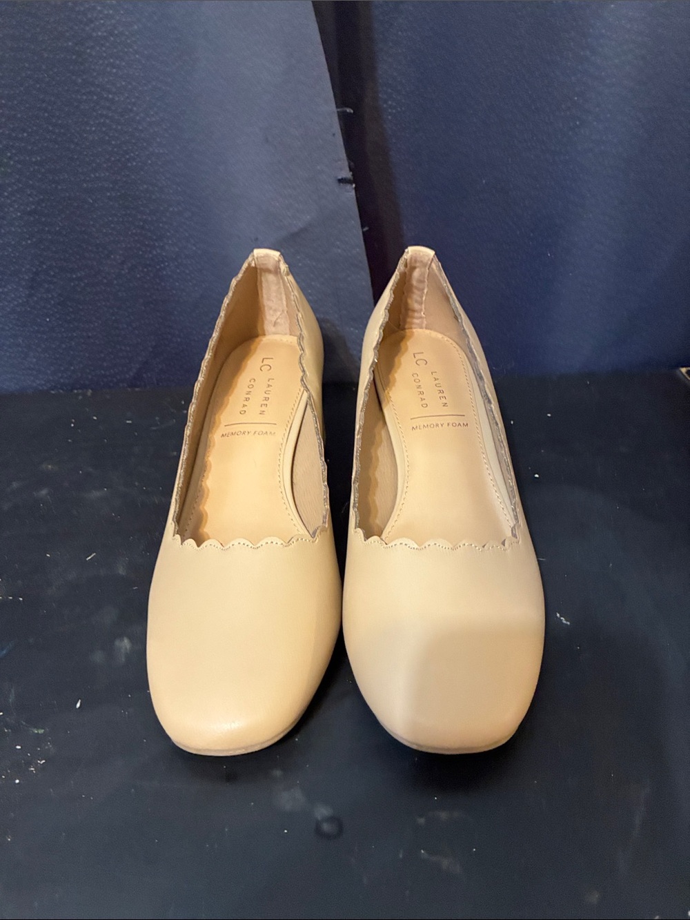 LC Lauren Conrad Nude Scalloped Ballet Flats